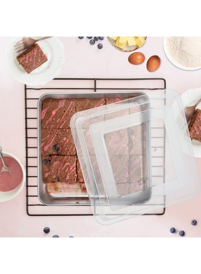 إي-فار صينية خبز إي-فار 9 × 9 بوصة مع غطاء، صينية خبز مربعة للكعك والبراوني مصنوعة من الفولاذ المقاوم للصدأ، غير سامة وصحية، سهلة التنظيف وآمنة للاستخدام في غسالة الأطباق - قطعتان (صينية واحدة + غطاء واحد) - Image 4