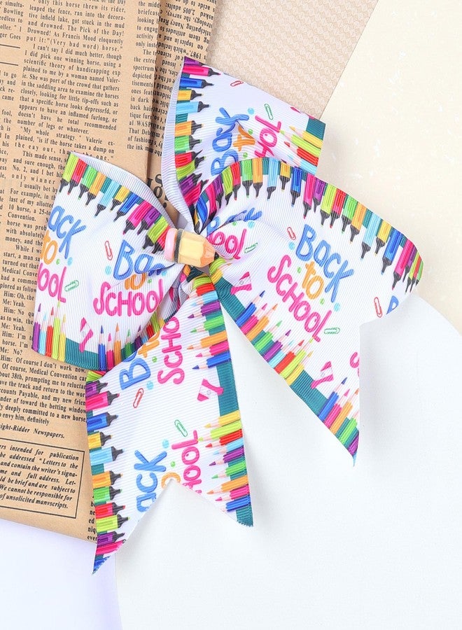 Doneace Back to School Pencil Hair Bows Clips for Girls Teacher, School Bow Hair Clips, Pencil Hair Bows for Kindergarten Girls Students Toddler Teacher Hair Accessories (Type B) - Image 4