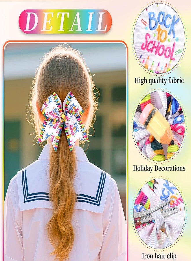 Doneace Back to School Pencil Hair Bows Clips for Girls Teacher, School Bow Hair Clips, Pencil Hair Bows for Kindergarten Girls Students Toddler Teacher Hair Accessories (Type B) - Image 3