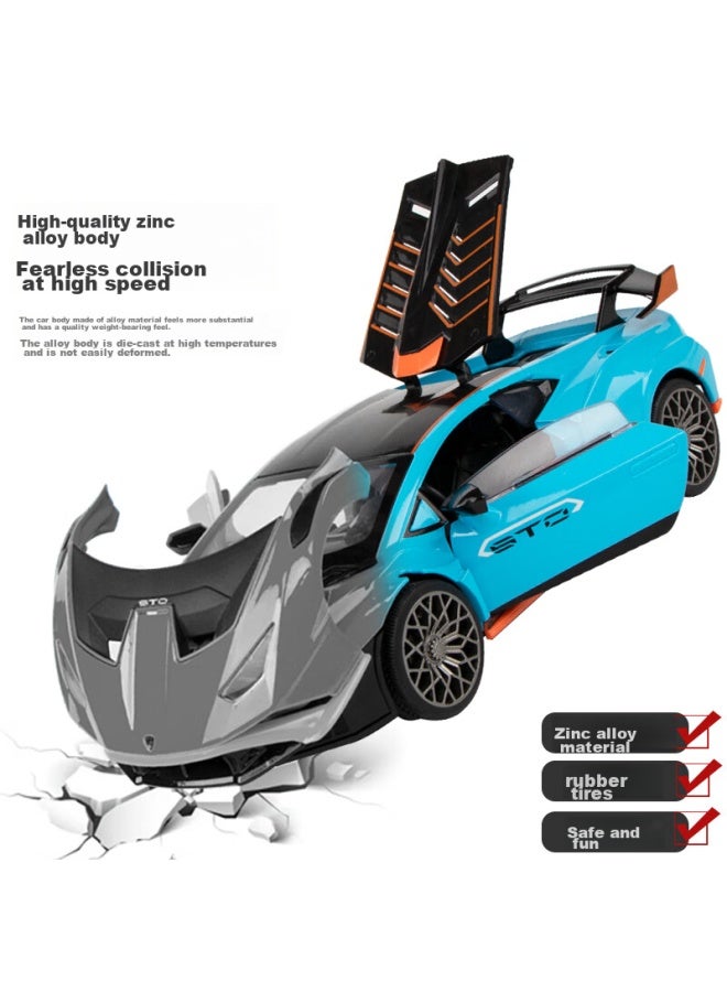 Black Mamba Lamborghini Sto 1：24 Scale Green Car Model, Children's Toy, Alloy Car Collectible, Display Piece, Gift - Image 2