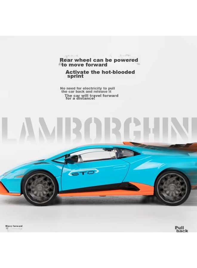 Black Mamba Lamborghini Sto 1：24 Scale Green Car Model, Children's Toy, Alloy Car Collectible, Display Piece, Gift - Image 4