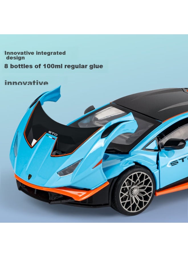 Black Mamba Lamborghini Sto 1：24 Scale Green Car Model, Children's Toy, Alloy Car Collectible, Display Piece, Gift - Image 3