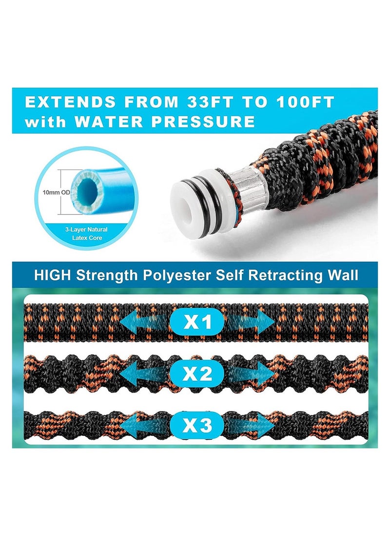 Cool Baby - 100ft Expandable Garden Hose U ULTTY Lightweight Leakproof Water Hose with 10 Function Nozzle No-Kink with 3/4 inch Brass Fittings 2500D Durable Outdoor Yard Hose for Garden Car Wash Pet Bathing - Image 1
