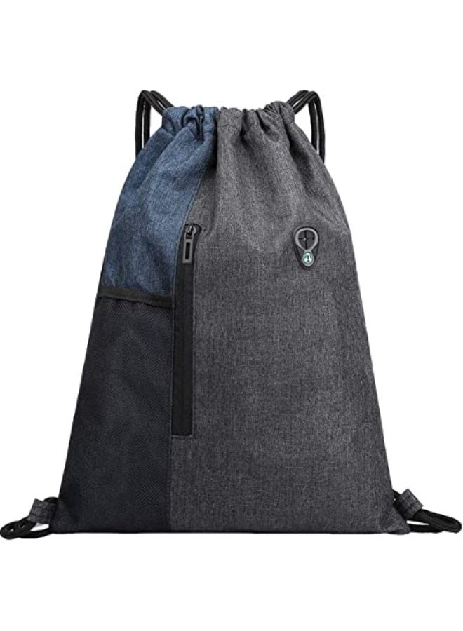 Mcherry Gym Bag Drawstring Backpack,Waterproof Gym sack PE Bag with Zipper and Mesh Pockets,Best for Outdoor Sports,Yoga,Swimming - Image 2
