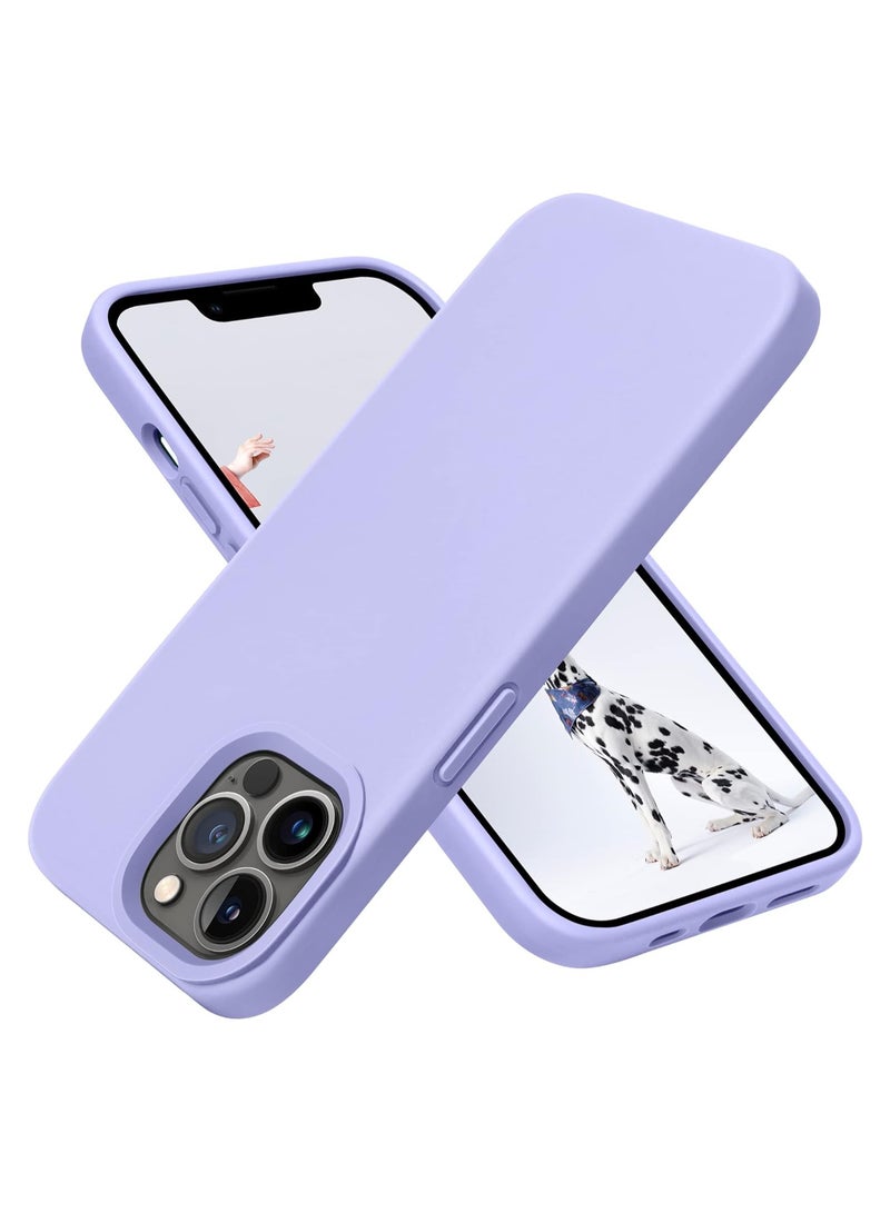 ACLIX Silicone Case Compatible with iPhone 13 Pro Max, Slim Liquid Silicone, Layers of Soft Gel Rubber Shockproof, Protective Phone Case Cover with TPU Lining Compatible With iPhone 13 Pro Max (Light Purple) - Image 1