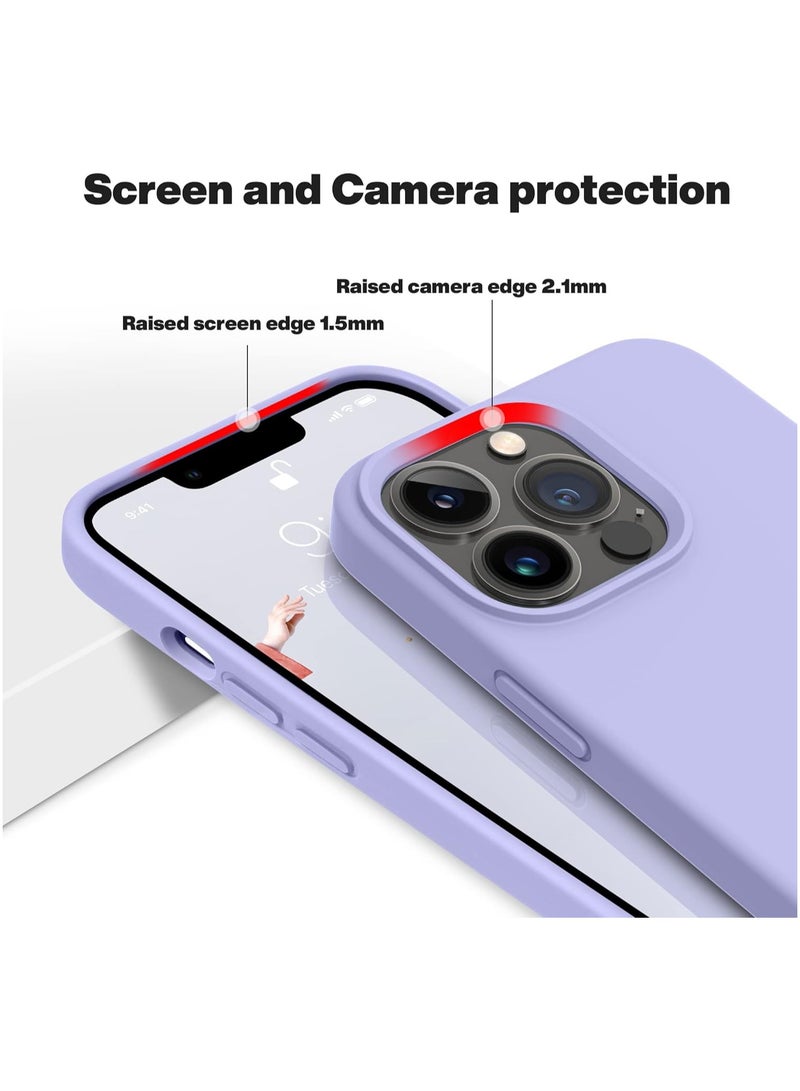 ACLIX Silicone Case Compatible with iPhone 13 Pro Max, Slim Liquid Silicone, Layers of Soft Gel Rubber Shockproof, Protective Phone Case Cover with TPU Lining Compatible With iPhone 13 Pro Max (Light Purple) - Image 3