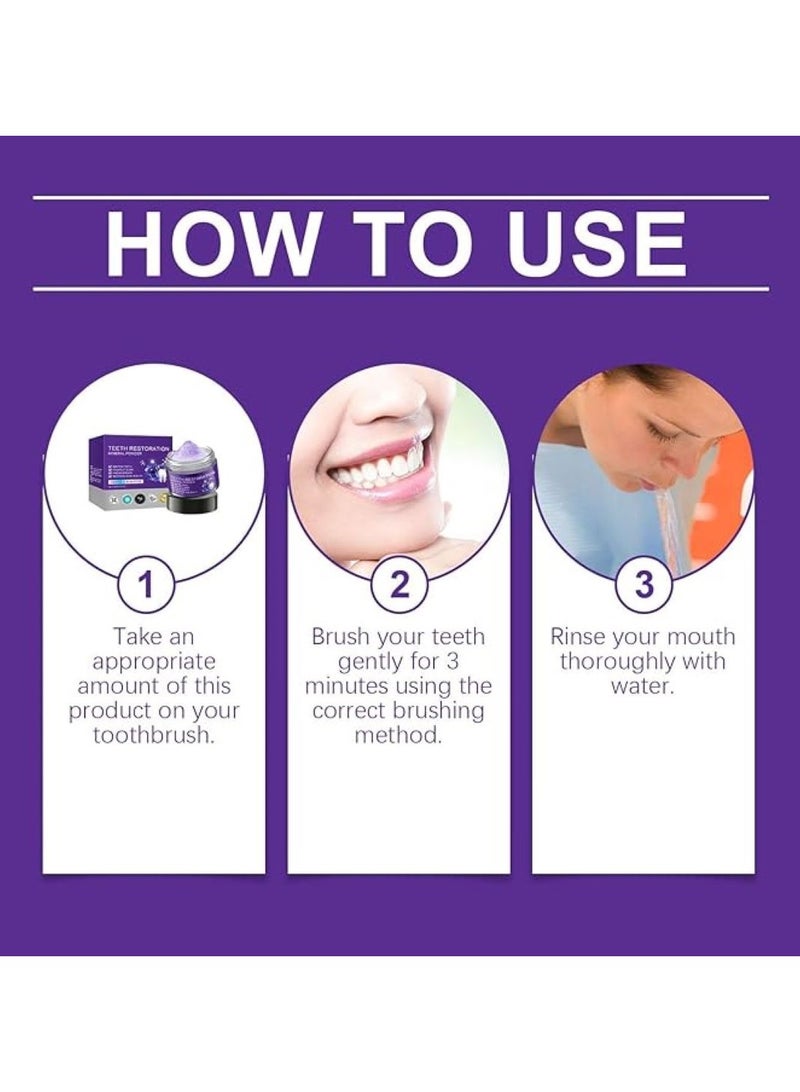 ORALHOE Teeth Restoration Mineral Powder, Teeth Whitening Mineral Powder, Effective in strengthening Teeth and Gums, Freshen Breath, Removing Stains (1PCS) - Image 3