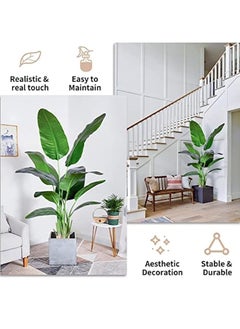 Generic Artificial Bird of Paradise Plant,Faux Palm Tree with Real Touch Leaves and Adjustable Branches,Fake Plants for Home Office Indoor Outdoor Decor (160cm)  - Image 4