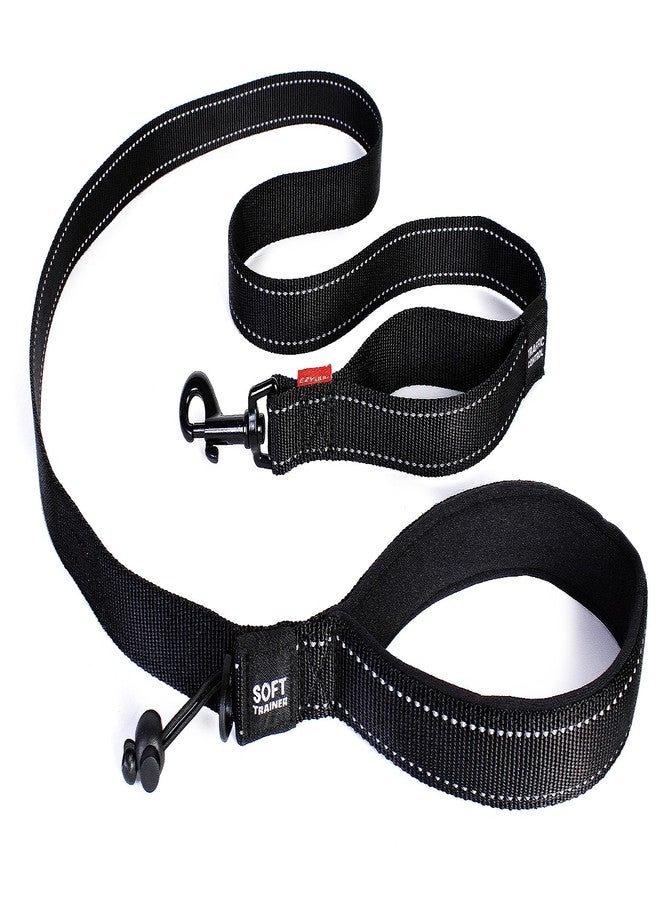 EzyDog Soft Trainer Dog Leash with Traffic Control Handle - Reflective Stitching for Nighttime Safety and Superior Strength and Comfortability for Training Large to Medium Dogs (72”, Black) - Image 1