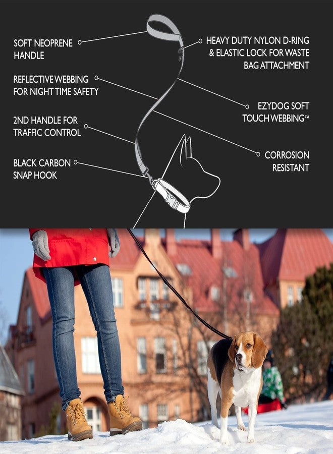 EzyDog Soft Trainer Dog Leash with Traffic Control Handle - Reflective Stitching for Nighttime Safety and Superior Strength and Comfortability for Training Large to Medium Dogs (72”, Black) - Image 3