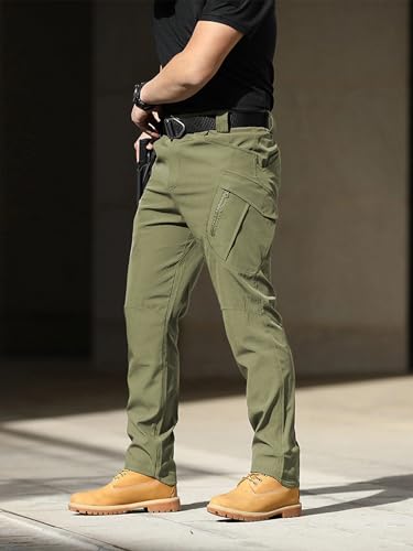 AUTIWITUA Mens Tactical Cargo Pants Water Resistant Lightweight Hiking Pants Outdoor Work Pants with Multi PocketsNo Belt - Image 3