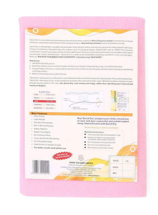 Quick Dry Baby Bed Protector (Small Pink) - Image 5