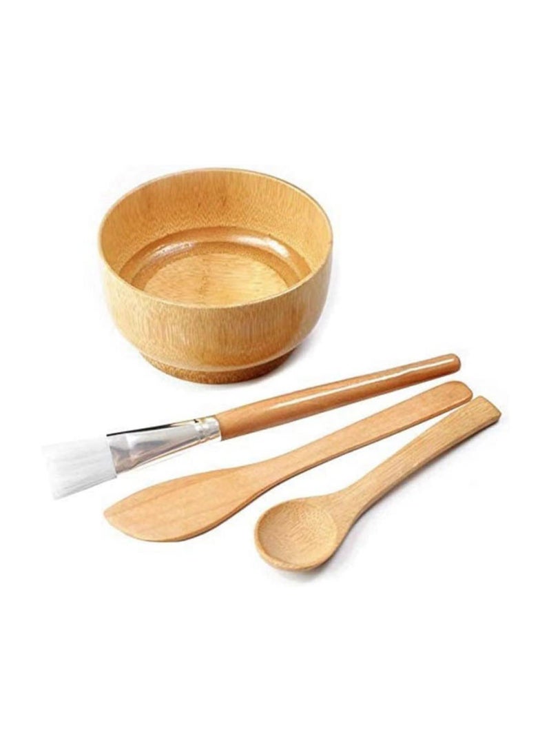 joyzzz Face Mask Mixing Bowl Set, 4 In 1 DIY Clay Mask Mixing Kit, Facial Bowl with Mask Brush and Stirring Spatula, Bamboo Mask Mixing Tools for Mixing Clay Mask DIY - Image 2