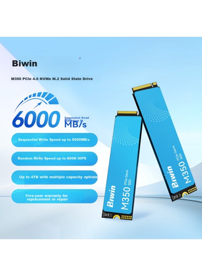 Biwin 2tb Ssd Solid State Drive M.2 Interface M350 Pcie 4.0 Read Speed 5200mb/s Ai Computer Storage Component - Image 1