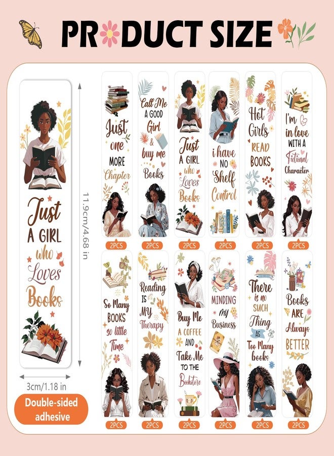 AFRITEE 24 Sheets UV DTF Bookmark Wraps, Black Girl Aesthetic UV DTF Stickers for Blank Bookmark, Motivational Saying Transfer Sticker Decal DIY Acrylic Bookmarks Decoration Gift for Book Lovers - Image 4