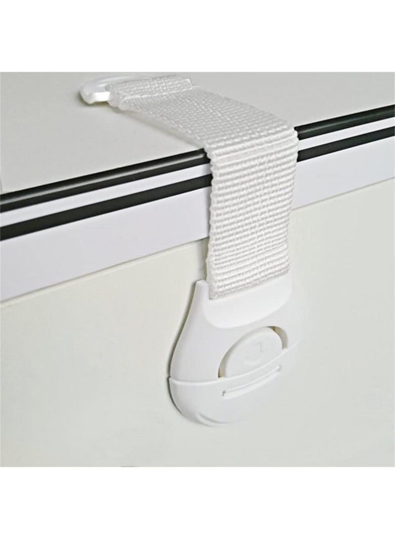 10 - Pieces Baby Safety Lock Latches Door Cupboard Cabinet Fridge Drawer - White - Image 3