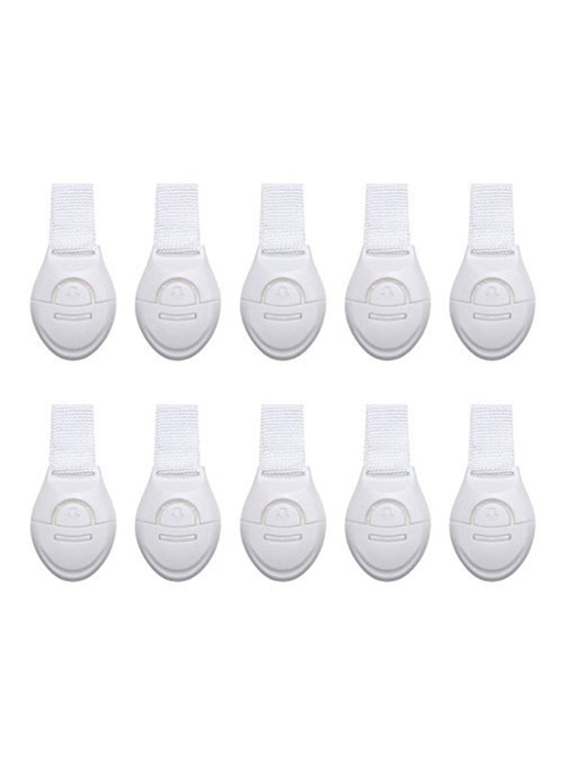 10 - Pieces Baby Safety Lock Latches Door Cupboard Cabinet Fridge Drawer - White - Image 1