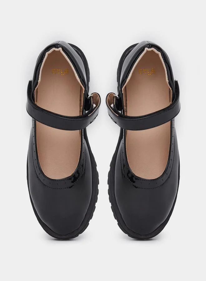 Styli Styli Girls Black Patent Mary Jane Platform Shoes