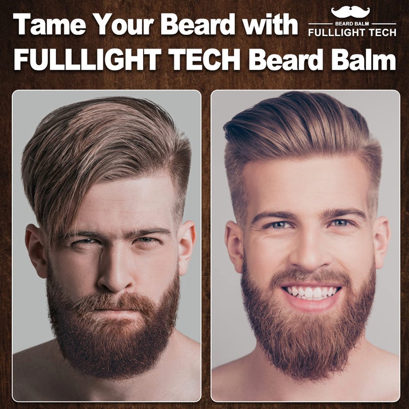 FULLLIGHT TECH Beard Balm, 2 Pack - Citrus Scent - Coconut, Argan, Jojoba Oils - Styles, Hydrates & Smooths Beards & Mustaches - Beard Styling Balm - Gifts for Men - Image 5