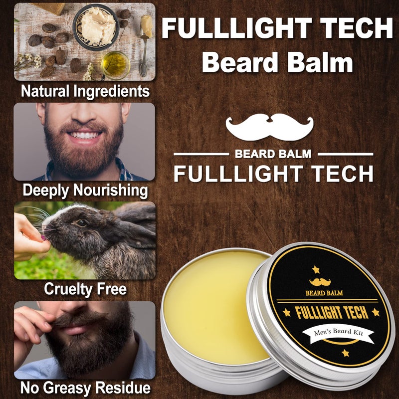FULLLIGHT TECH Beard Balm, 2 Pack - Citrus Scent - Coconut, Argan, Jojoba Oils - Styles, Hydrates & Smooths Beards & Mustaches - Beard Styling Balm - Gifts for Men - Image 4
