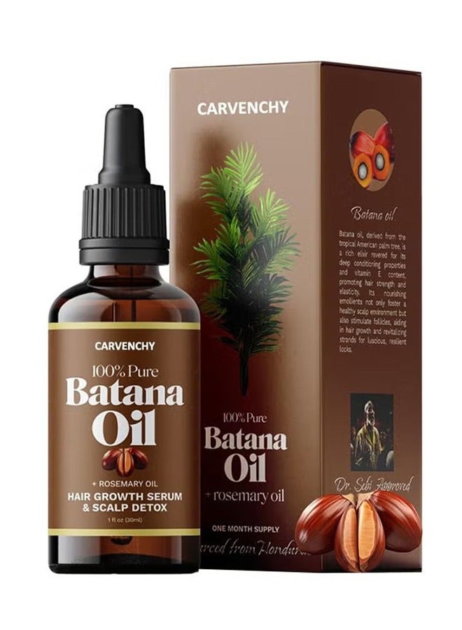 CARVENCHY Batana Oil Rosemary Oil Hair Growth Serum - Nourish Scalp & Detox for Strong & Healthy Hair 100% Organic Batana Oil from Honduras with Rosemary - Reduce Hair Loss & Detox Your Scalp 30ml - Image 1