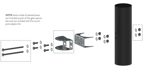 Ghost Controls AX4R Round Post Adapter Brackets to Adapt to 4 inch Round Steel Posts for Automatic Gate Opener Systems - Image 4