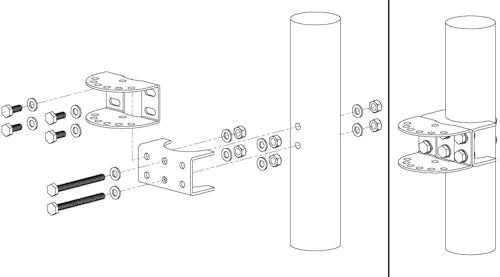 Ghost Controls AX4R Round Post Adapter Brackets to Adapt to 4 inch Round Steel Posts for Automatic Gate Opener Systems - Image 5