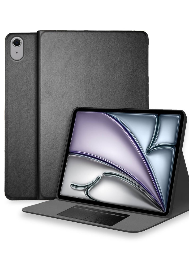 Cat - Cot PU Leather With Card Holder Flip Case Cover For Apple iPad Air 13 5G 2024 13 Inch Black  - Image 1