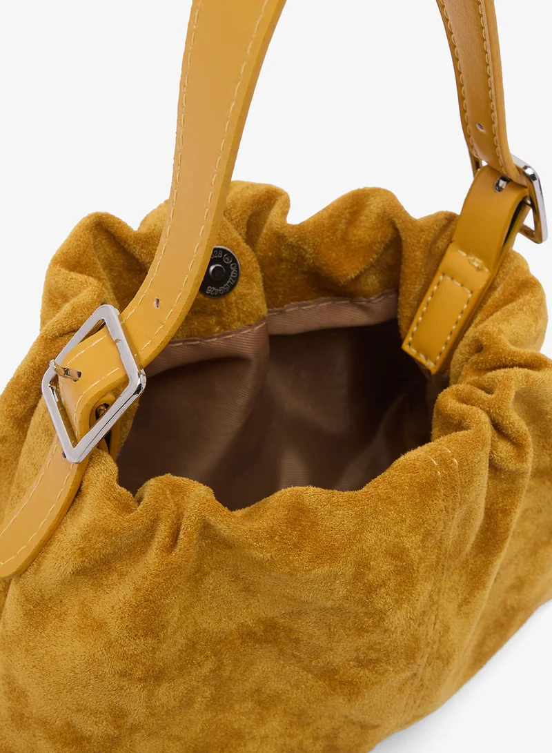 Ginger Yellow suede bucket bag for Women | Best Price UAE