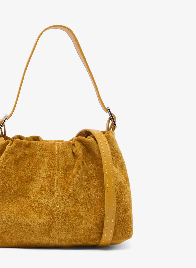 Ginger Yellow suede bucket bag for Women | Best Price UAE