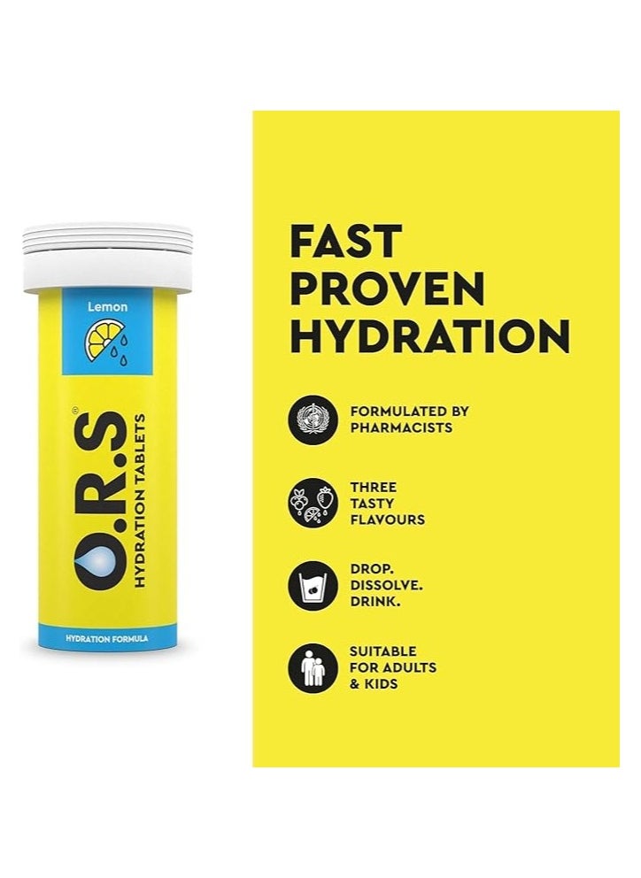 ORS O.R.S Hydration Tablets with Electrolytes, Vegan, Gluten and Lactose Free Formula – Soluble Hydration Tablets with Natural Lemon Flavour, 24 Tablets (Pack of 2 x12)  - Image 2