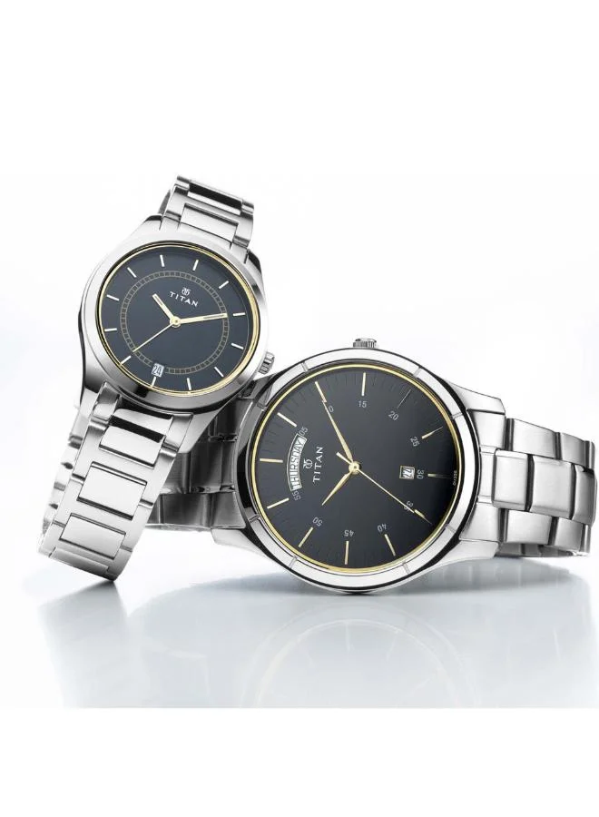TITAN Unisex's Stainless Steel Analog Watch 17672596SM01 - 42 mm