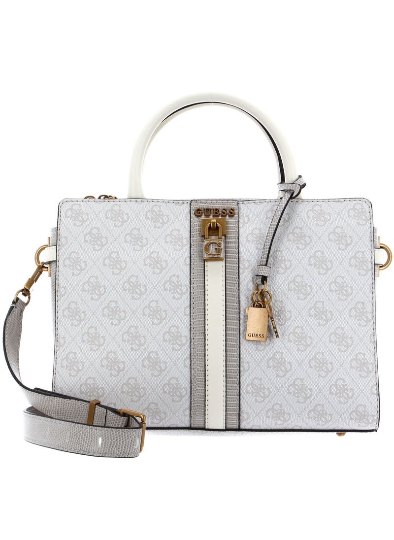 GUESS - Guess Ginevra Logo Elite Society Satchel, Satchel, Top Handle, Detachable Shoulder Strap, Women, One Size - Image 1