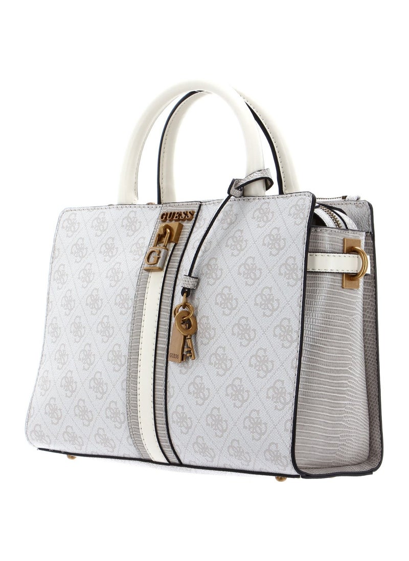 GUESS - Guess Ginevra Logo Elite Society Satchel, Satchel, Top Handle, Detachable Shoulder Strap, Women, One Size - Image 1