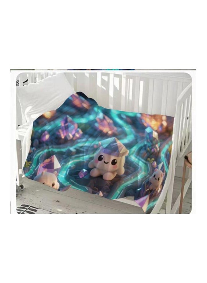 عام بطانية رقيقة من الفانيلا الكرتونية للأطفال أو الطلاب (دافئة ومريحة ومناسبة للنوم والألعاب) 100 سم * 150 سم - 131 - Image 3