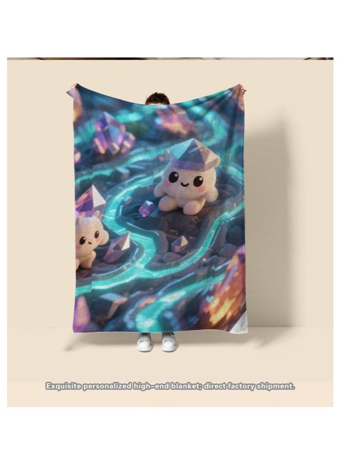 عام بطانية رقيقة من الفانيلا الكرتونية للأطفال أو الطلاب (دافئة ومريحة ومناسبة للنوم والألعاب) 100 سم * 150 سم - 131 - Image 4