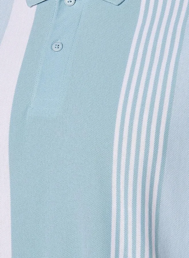 Splash FAV Men Short Sleeves Striped Pique Polo T-shirt
