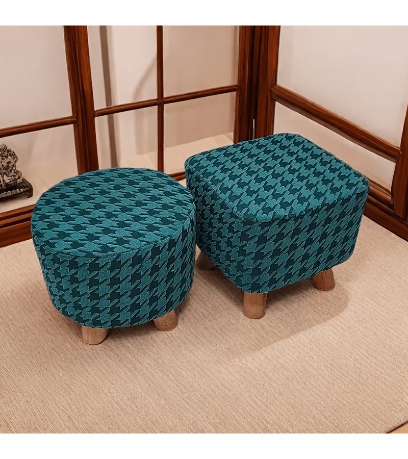 غطاء كرسي دائري بلون كاكي بنقشة الكلب (Houndstooth)، وسادة قابلة للغسل في الغسالة، مناسب لمقاعد المكاتب وأثاث الكراسي. - Image 4