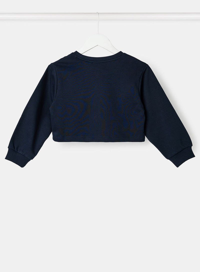 NAME IT Kids Slogan Crop Sweatshirt  - Image 2