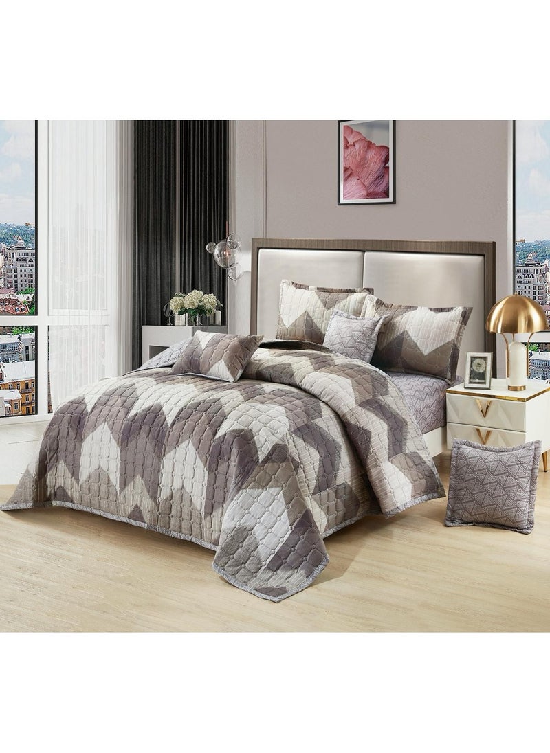 Moon Double quilt set with fixed compressed filling, consisting of 6 pieces, king size 230*250 cm 