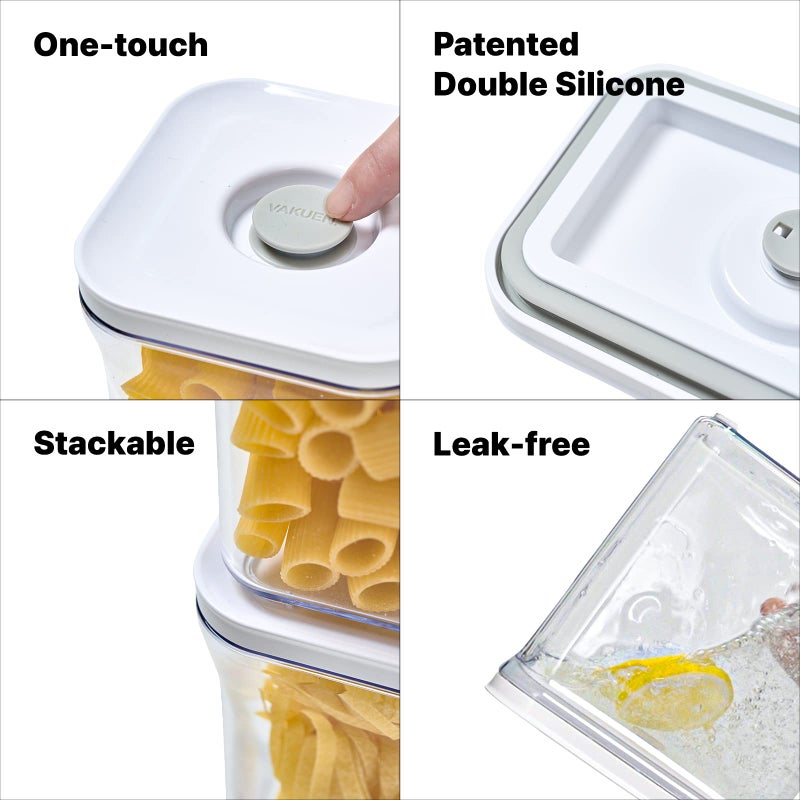 VAKUEN Premium Airtight Food Storage Containers, 3.28qt 1 Piece, Smart One-Click Seal Lid, No Hinges, Patented Double Silicone Lining, 100% Leak Proof, BPA-FREE, Dishwasher, Microwave Safe - Image 5