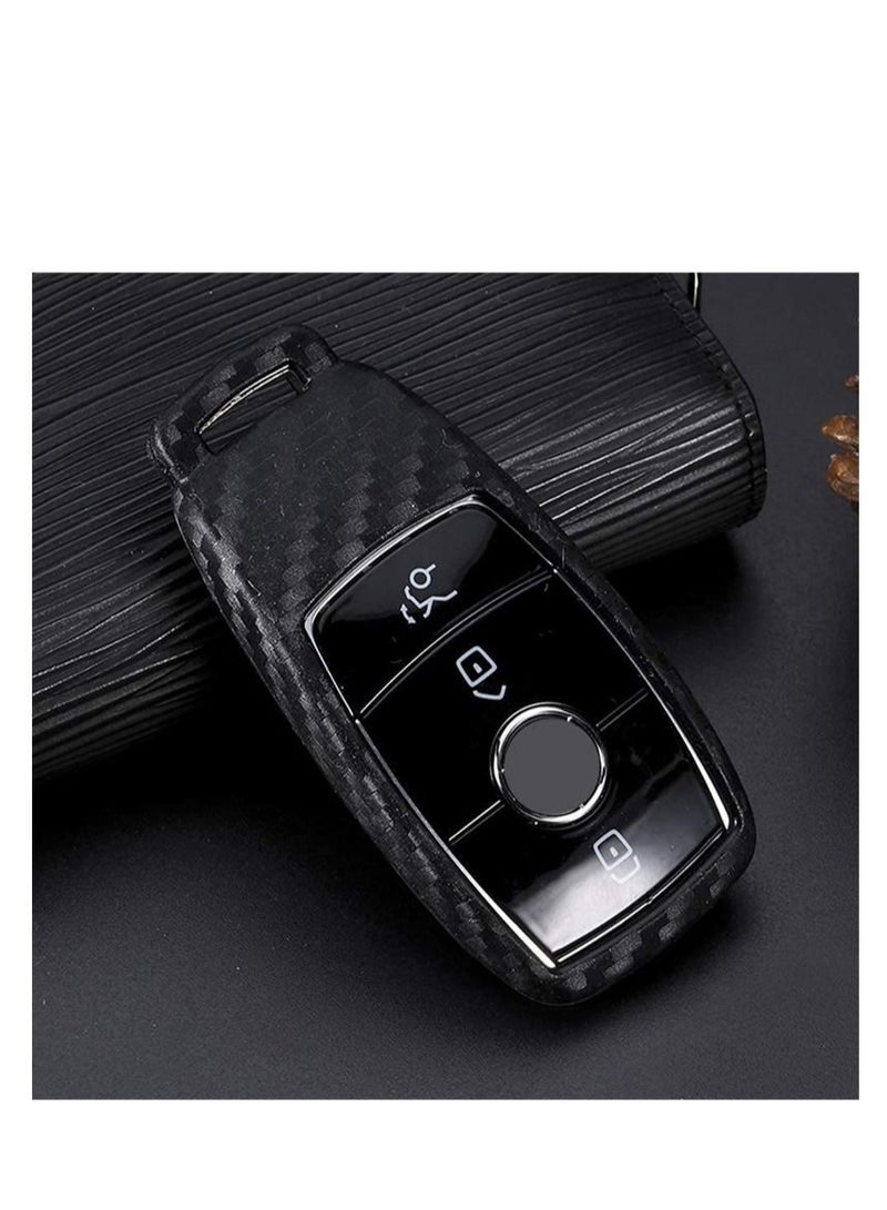 Captaintech Silicone carbon fiber catchy style smart keyless remote Key Fob case Cover For Mercedes-Benz E-Class S-Class W213 2016 2017 2018 2019 keychain - Image 5