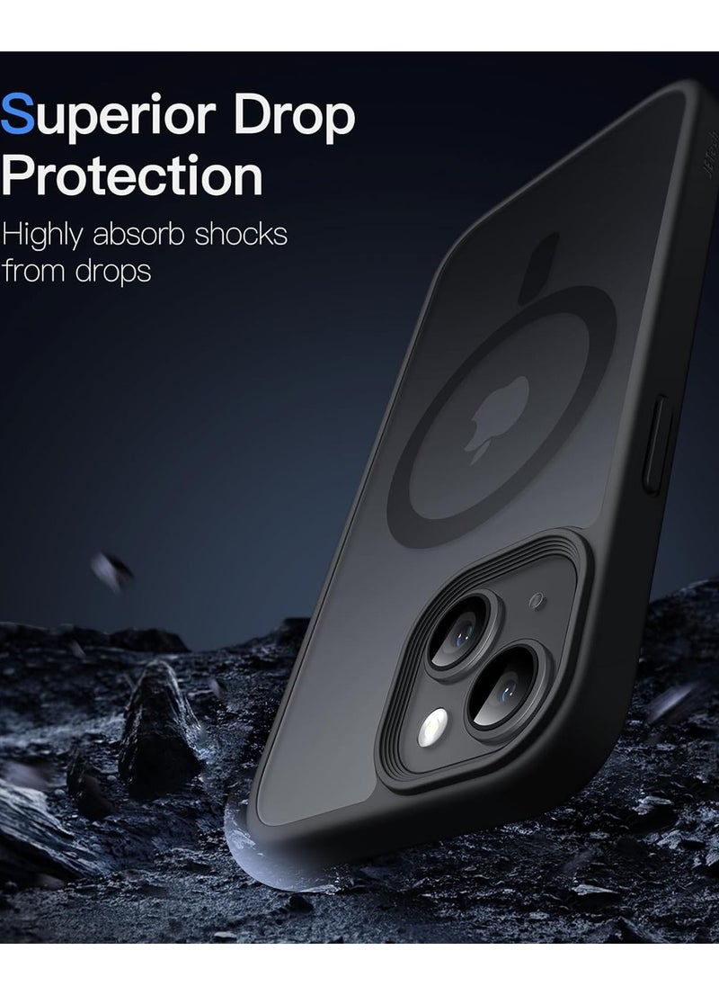 Denx Matte Magnetic Case for iPhone 15 6.1inches, Compatible with MagSafe, Plating Luxury Cover, Matte Soft TPU Shockproof Protective Phone Case, (Black)  - Image 3