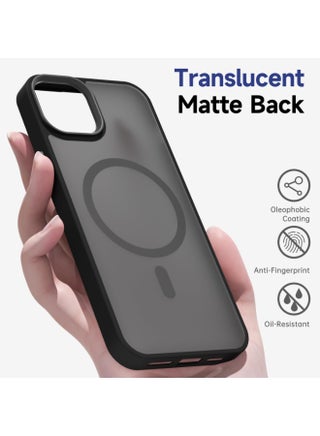 Matte Magnetic Case for iPhone 15 6.1inches, Compatible with MagSafe, Plating Luxury Cover, Matte Soft TPU Shockproof Protective Phone Case, (Black) - view 2