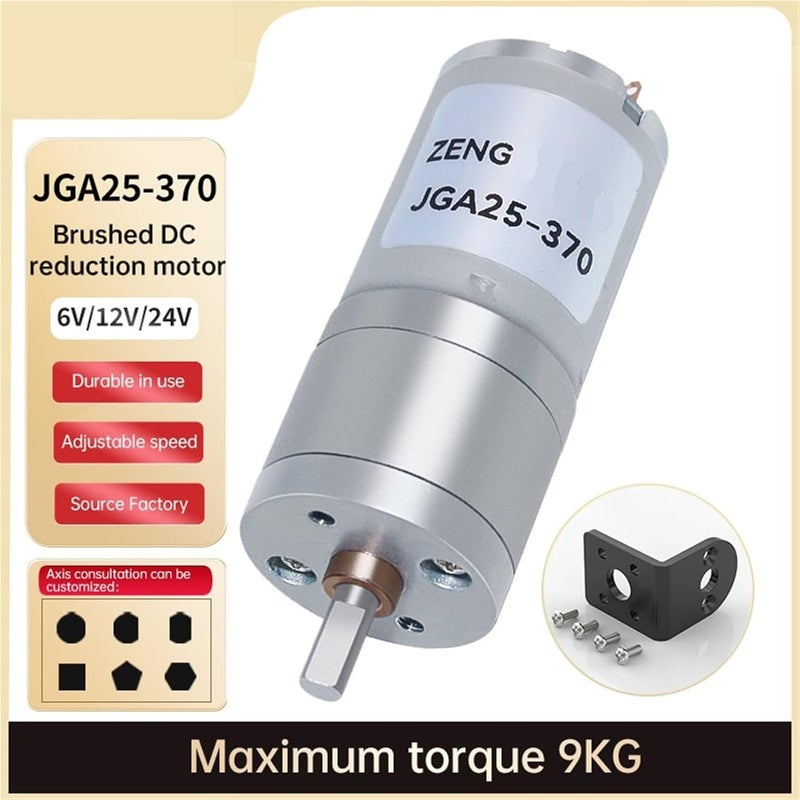 12V 12RPM Full Metal High Torque Planetary DC Reduction Motor With Fixed Bracket - Image 3