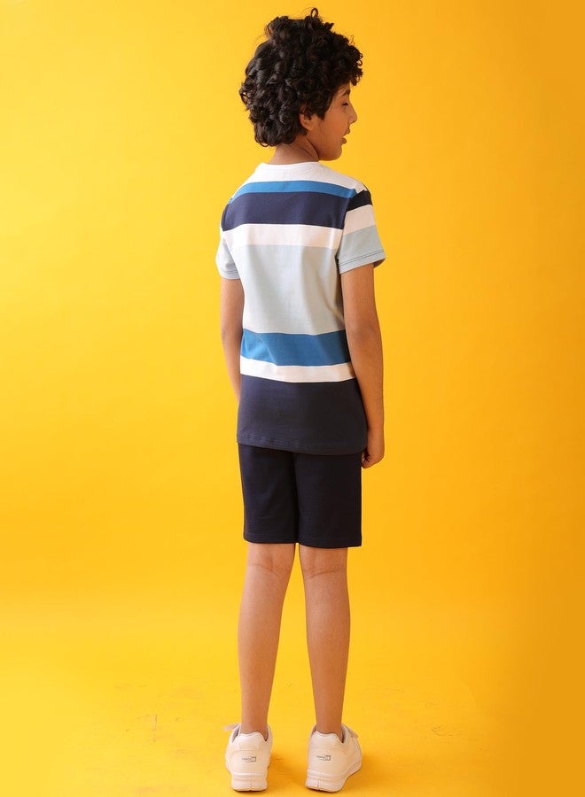 انثريلو طقم شورت جينز للأولاد من أنثريلو - أزرق سماوي/أزرق داكن - Image 4