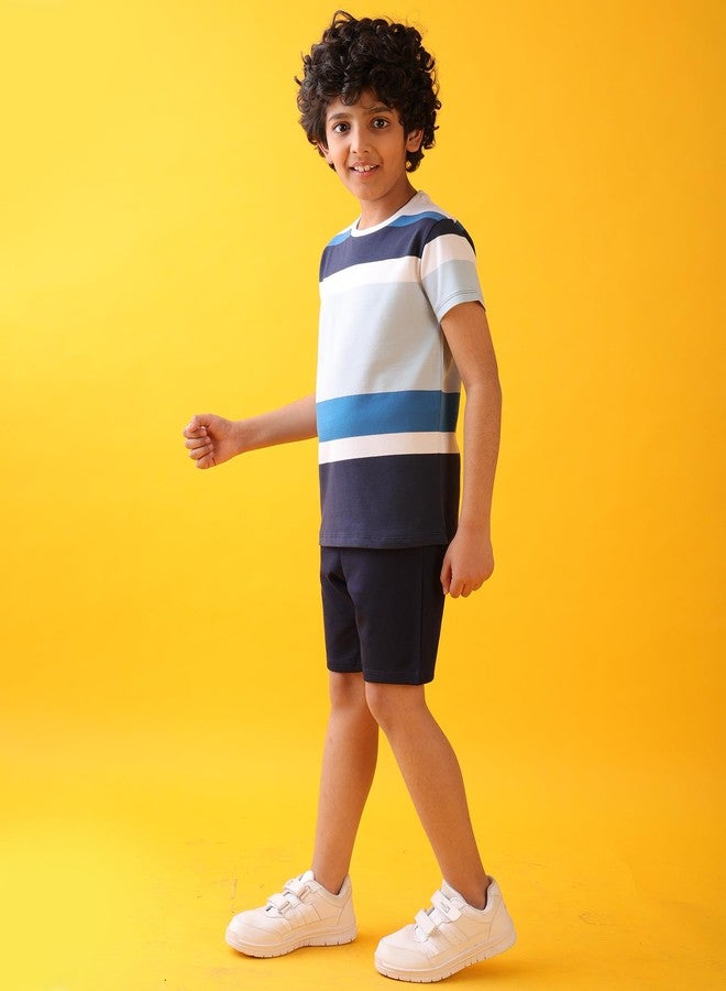 انثريلو طقم شورت جينز للأولاد من أنثريلو - أزرق سماوي/أزرق داكن - Image 3