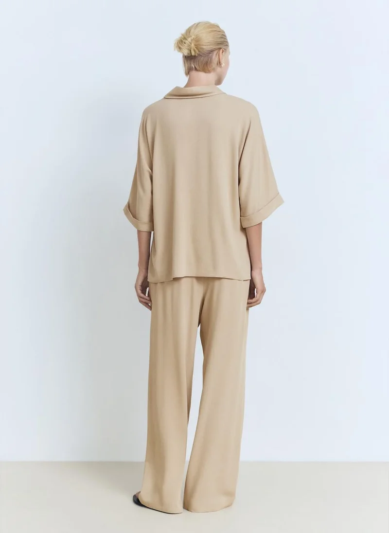 MANGO Straight-Fit Trousers With Elastic Waist