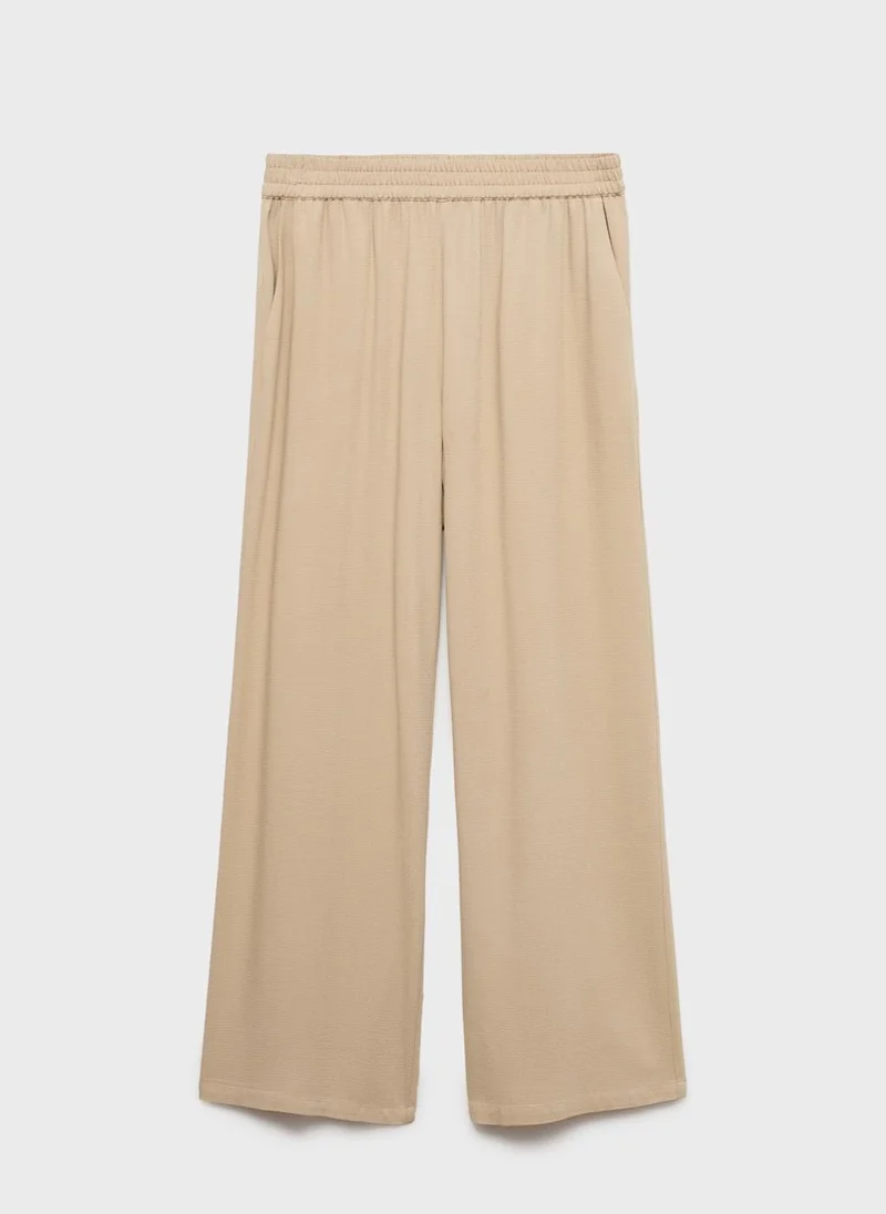 MANGO Straight-Fit Trousers With Elastic Waist