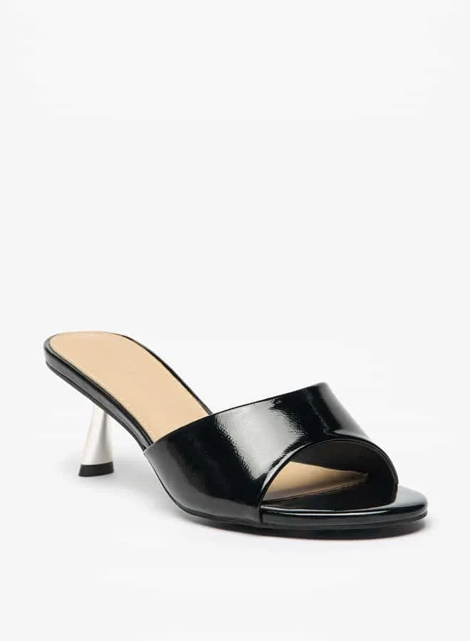 Flora Bella By Shoexpress Women Animal Print Slip-On Sandals with Kitten Heels